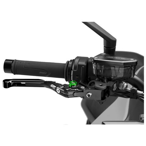 Puig Foldable Extendable Brake Lever 4.0 Black/Black/Green [Open Box]