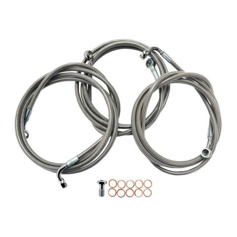 LA Choppers Brake Line Kit For Harley Touring w/ABS 2014-2016 15-17" Apes / Stainless Steel [Open Box]