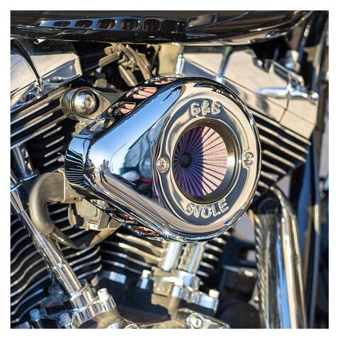 S&S Cycle Teardrop Air Stinger Air Cleaner Kit For Harley Twin Cam w/ Cable Throttle 2001-2017 Chrome [Previously Installed]