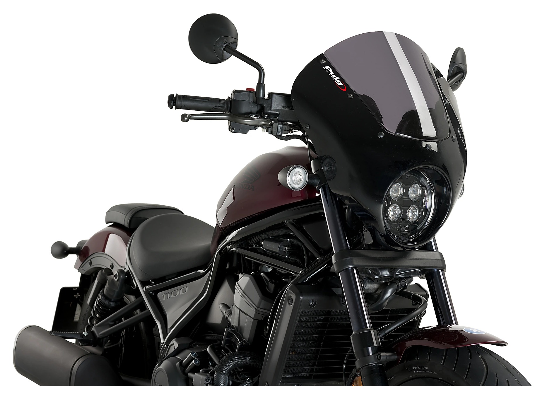 Puig Dark Night Semi-Fairing Honda Rebel 1100 2021-2026 - RevZilla