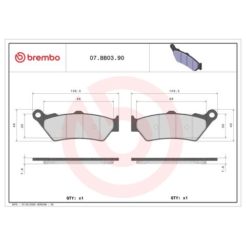 Brembo Genuine Sinter Front Brake Pads 07BB0390 90 [Open Box]