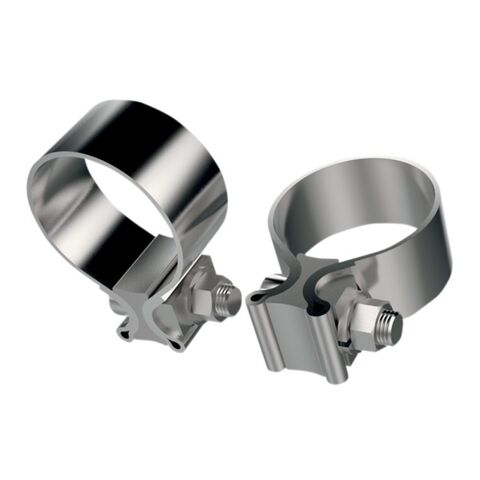 Khrome Werks Stainless Steel Exhaust Clamps For Harley Stainless Steel [Previously Installed]