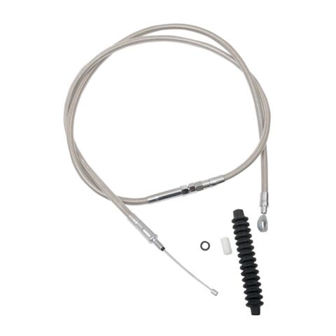Drag Specialties Stock Length Clutch Cable For Harley Softail / Touring 1987-2006 62-11/16" / Stainless [Previously Installed]