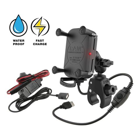 RAM Mounts 15W Tough Claw X-Grip Mount With Wireless Charging