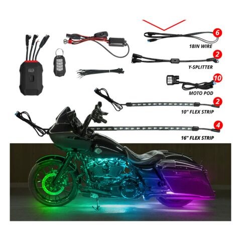 XKGLOW Motorcycle XKMAX LED Underglow Light Kit