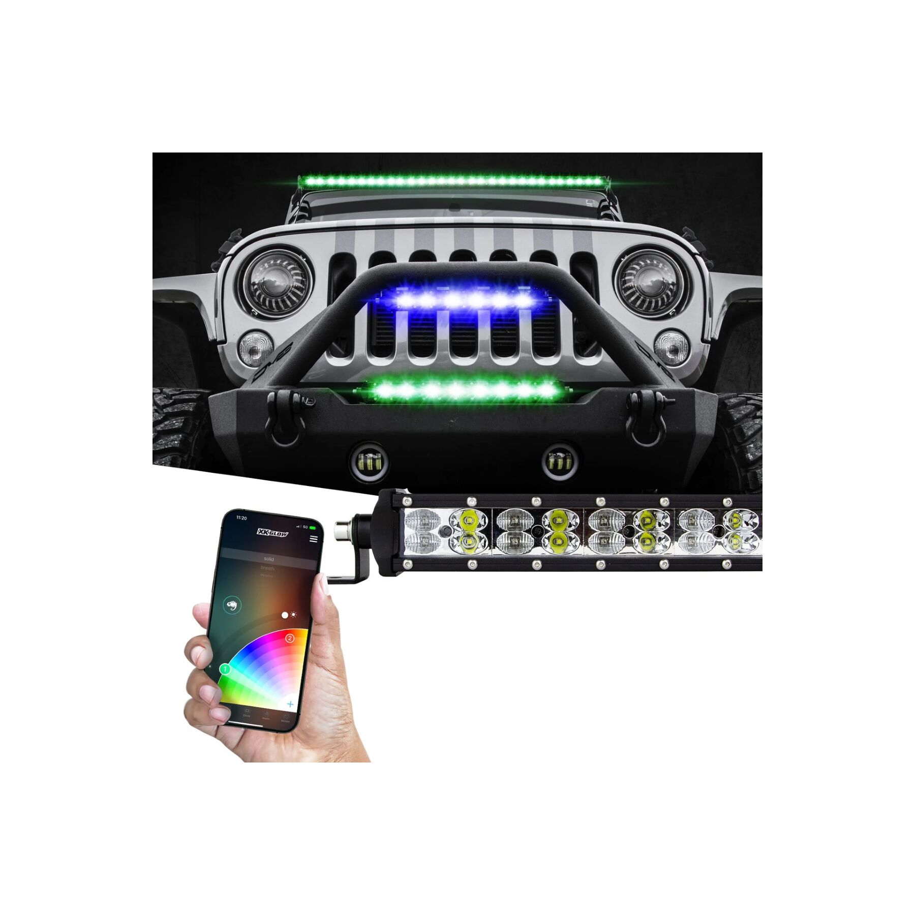 XKGLOW XKChrome RGBW App Controlled Light Bar