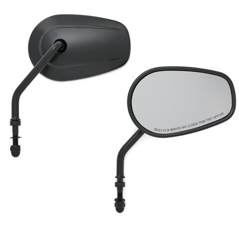 Milwaukee Twins Teardrop OEM Style Mirror Set Short Stem Black [Open Box]