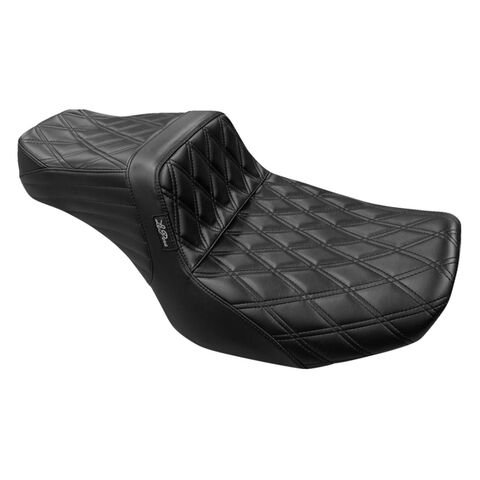 Le Pera TailWhip Double Diamond Stitch 2-Up Seat For Harley FLHX / FLTRX 2023-2026 Daddy Long Legs / Black Stitch [Previously Installed]