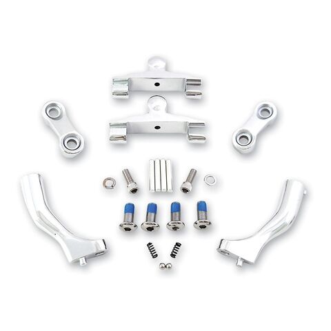 V-Twin Mfg. Adjustable Passenger Floorboard Mount Kit For Harley Touring 1993-2026 Chrome [Demo - Acceptable]