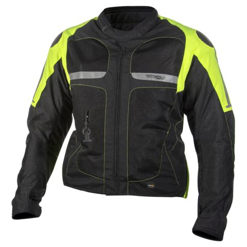 Helite Free-Air Mesh Airbag Jacket XL / Black/Hi-Viz Yellow [Blemished - Good]