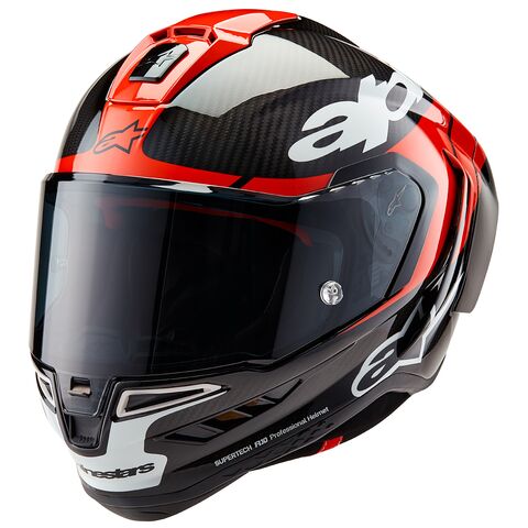 Alpinestars Supertech R10 Carbon Element Helmet Gloss Black Carbon/Bright Red/White / XL [Incomplete]