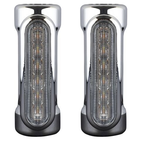 HogWorkz Engine Guard / Highway Bar Led Lights For Harley Chrome [Blemished - Good]