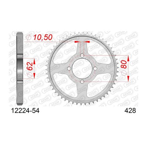 AFAM Standard Rear Steel Sprocket Yamaha 125cc
