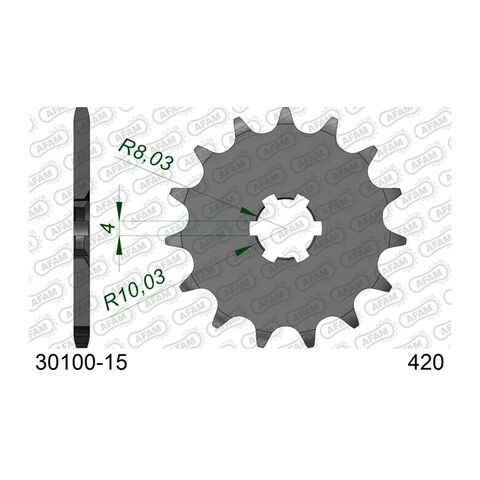 AFAM Self Cleaning Front Sprocket Kawasaki / Suzuki 60cc-112cc